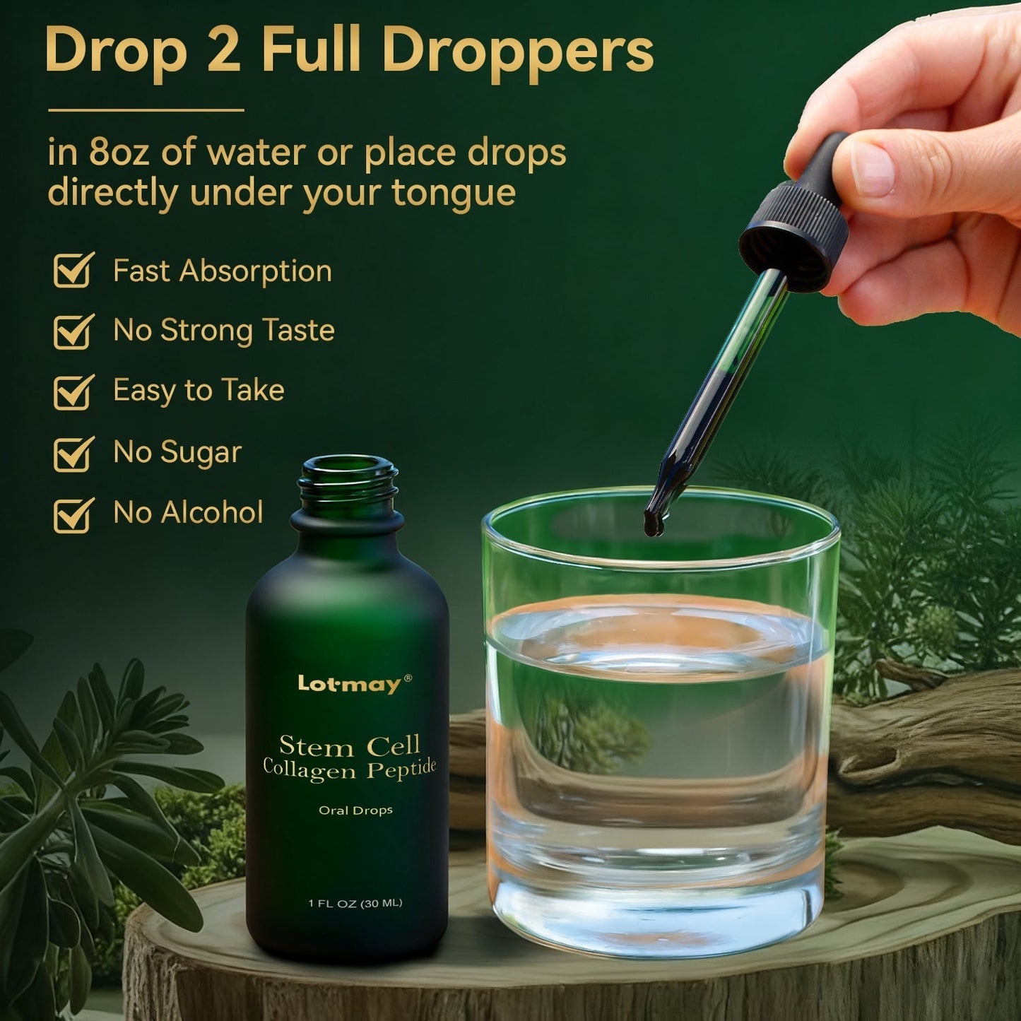 Lotmay® Orální Kapky s Kmenovými Buňkami & Kolagenovými Peptidy 👩⚕️ (Pro zpevnění povadlé pleti & redukci tvorby vrásek) 🌿
